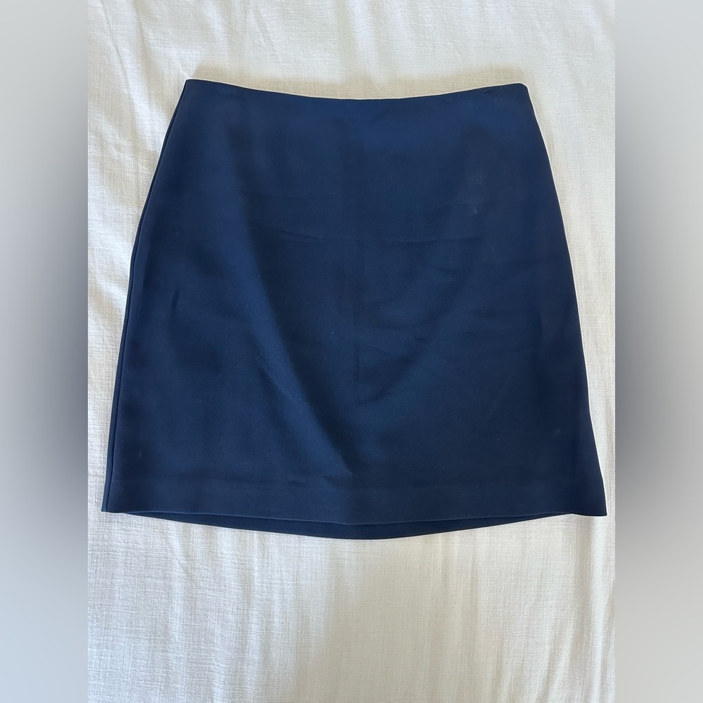 Theory Admiral Crepe Easy Waist Skirt in Deep Navy